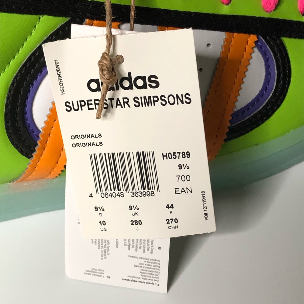 Adidas Simpsons Men Size 10 Green Sneakers NIB - Picture 7 of 13